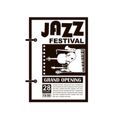 black jazz festival poster with music instruments