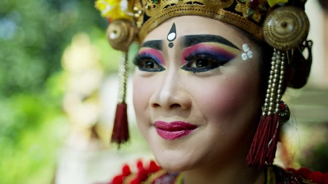 Indonesian female dancer doing artistic eye expression Indonesia 