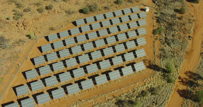 Aerial solar photovoltaic panels Kings Canyon Northern Australia