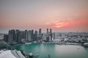 Singapore Skyline at night, Marina Bay