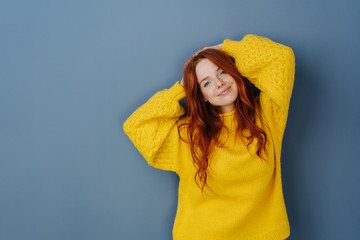 Quiet young woman with a lovely sweet smile