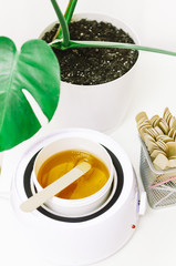 Hot wax in white bowl for hair removal