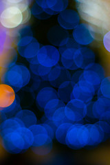 Christmas tree with a creative blur of blue balls