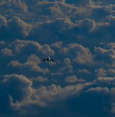 a jet airliner at high altitude 