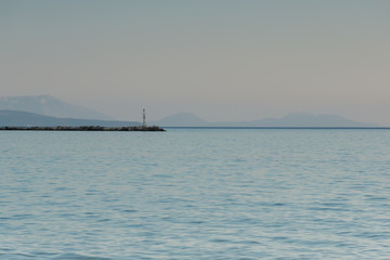Obraz premium Landscape at the beach of village of Vasiliki, Lefkada, Greece