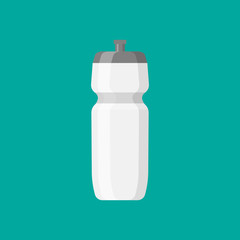 Plastic sport shaker isolated. Blank bicycle bottle for water. Drink container template. Vector illustration. 