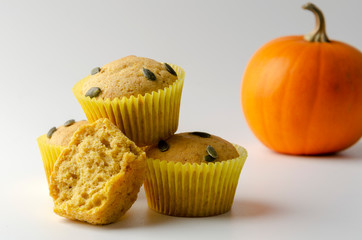 Pumpkin Spice Muffins Isolated on a White Background