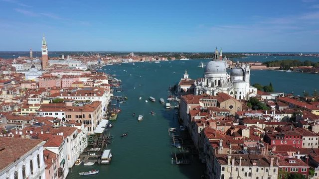 Venice Italy panoramic cityscape aerial summer .