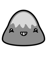 lustiger kleiner berg gesicht süß niedlich grinsen lachen bergsteiger urlaub ferien hügel alpen gipfel schnee