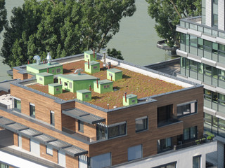 rooftop of a block of flats