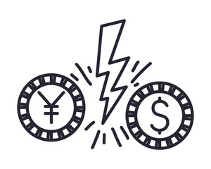 commercial war between china and usa vector design