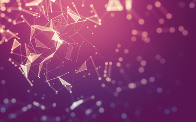 Abstract background. Molecules technology with polygonal shapes, connecting dots and lines....