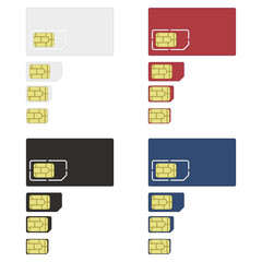 Sim cards set. Vector illustration.