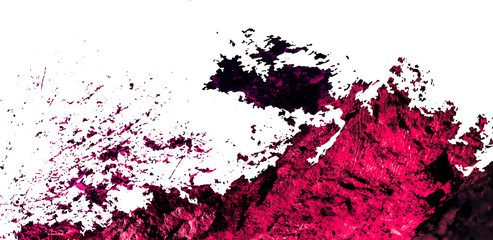 pink and red color splash white background