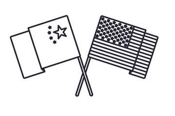 Fototapeta premium commercial war between china and usa vector design