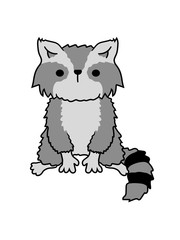 kleiner waschbär süß niedlich kleinbär frech clipart design comic cartoon lieb nett gemalt kind baby natur tier