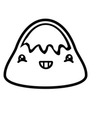 h&uuml;gel lustiger kleiner berg gesicht s&uuml;&szlig; niedlich grinsen lachen bergsteiger urlaub ferien alpen gipfel schnee