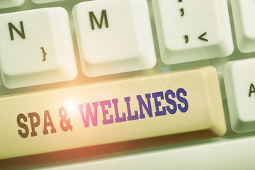 Text sign showing Spa And Wellness. Business photo text Place where showing go to improve their health Relaxation