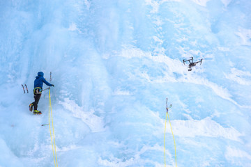 Droning Iceclimbing
