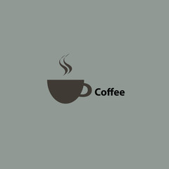 the simple elegant logo of cup coffee