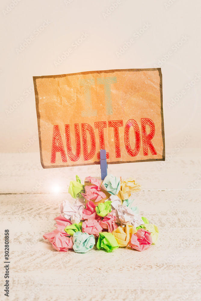 Poster handwriting text writing it auditor. conceptual photo demonstrating authorized to review and verify 