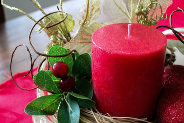 christmas decoration with candle