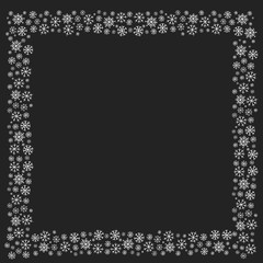 Festive frame with snowflakes. Vector christmas frame. New year design
