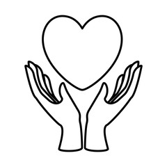 Isolated heart and hands vector design