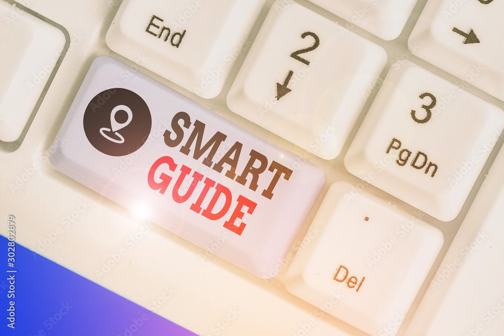 Poster text sign showing smart guide. business photo text used to guide the development of measurable goals