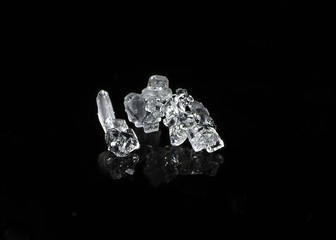 white sugar crystals close up