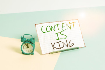 Handwriting text writing Content Is King. Conceptual photo words what sells products and provide...