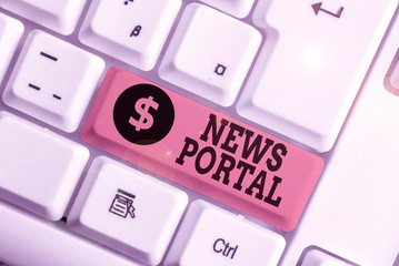 Conceptual hand writing showing News Portal. Concept meaning designed website that brings...