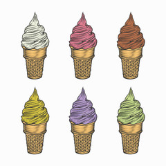 Ice Cream Hand Drawing Illustration