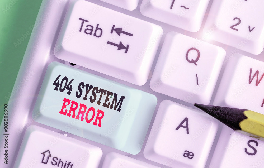 Poster word writing text 404 system error. business photo showcasing message appears when website is down a