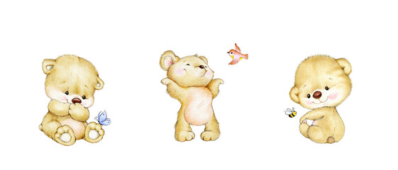 Set of three cute baby Teddy bears - 302806626
