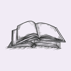 Hand drawing vintage book vector illustration