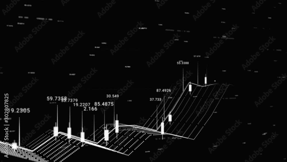 Poster geometric cyber graph visualiztion of network business situation. animation. abstract animation of d