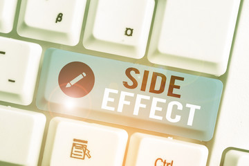 Handwriting text Side Effect. Conceptual photo typically undesirable effect of a drug or medical...