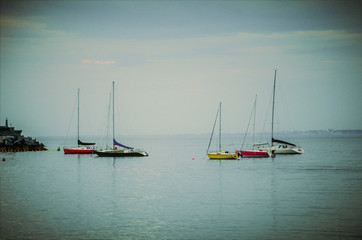 Fototapeta premium sailing boat in sea