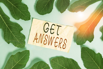 Conceptual hand writing showing Get Answers. Concept meaning to get a reply or something when asks...