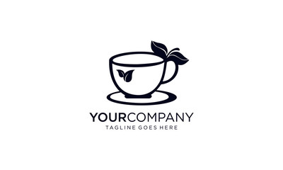 Green tea cup logo designs