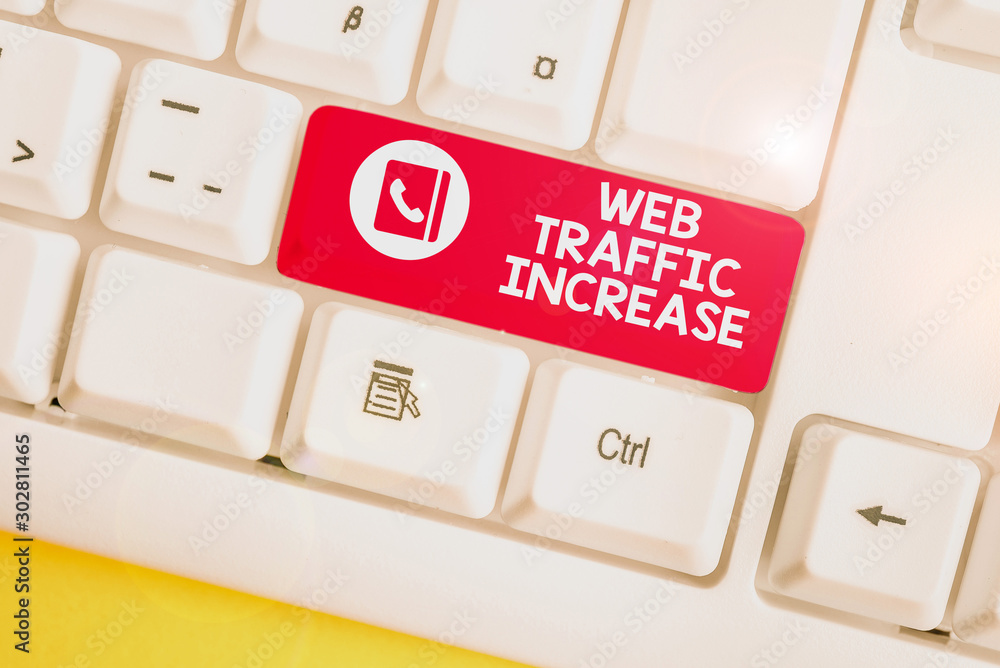 Poster handwriting text web traffic increase. conceptual photo expand visitors to a website a number of vis