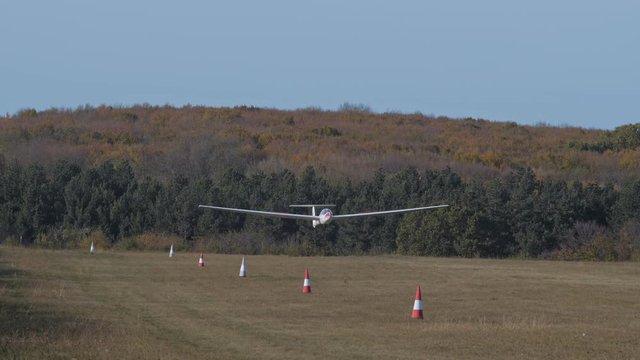 BLAGOEVO, RAZGRAD/BULGAIA-07.2018: Commercial and entertainment airport offering glider lessons and trips, as well as touristic airplane flight trips. Open gates day.
