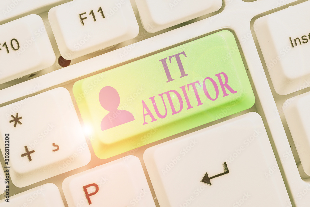 Poster writing note showing it auditor. business concept for demonstrating authorized to review and verify 