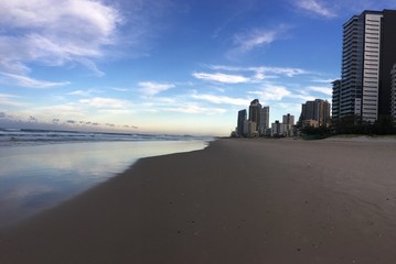 Gold Coast, Queensland / Australia - October 16 2019: The beautiful beaches, seaside, parks, rivers, nature, landscape and city views of Gold Coast, Eastern Australia