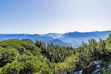 View from the Katrin. The Katrin is a mountain in Upper Austria near Bad Ischl and belongs to the Katergebirge
