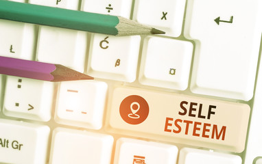 Text sign showing Self Esteem. Business photo text a feeling of having respect for yourself and...