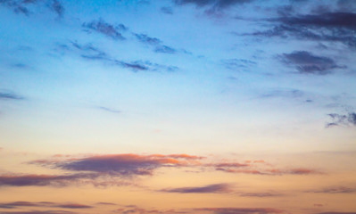 Dramatic autumn sunset with twilight color sky and clouds background