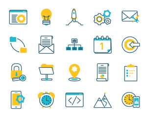 elearning and business set icons