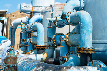 Industrial water valve outdoors